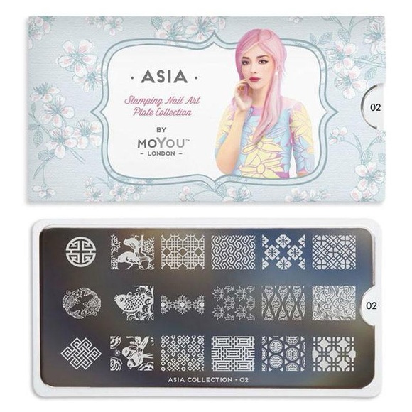MoYou London nail art stamping plate Asia 02 NWOT - Picture 4 of 6